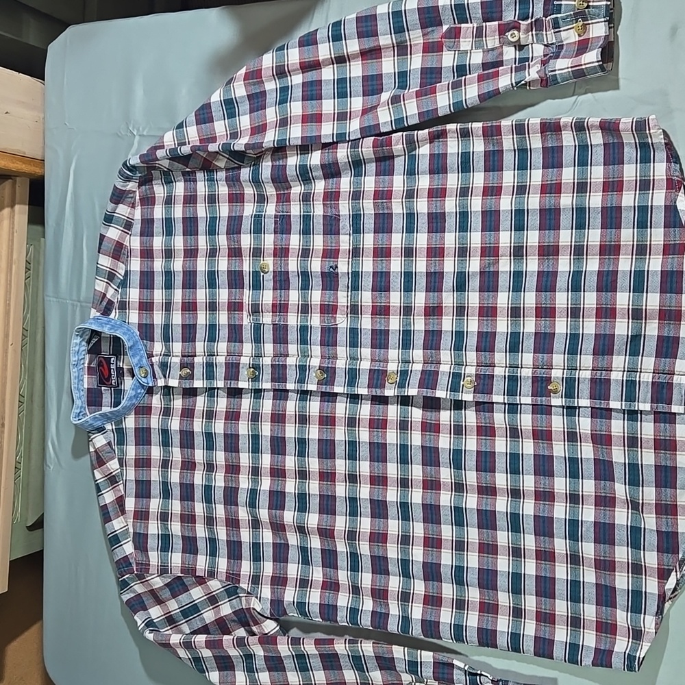 Roper Mens Plaid Button Up Medium Shirt